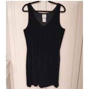 Laura Ashley Black Velvet Cocktail Dress -- Size XL